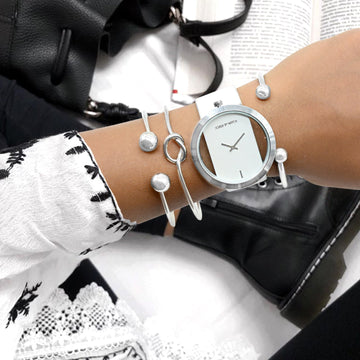 Ofilia White Bracelet Stack