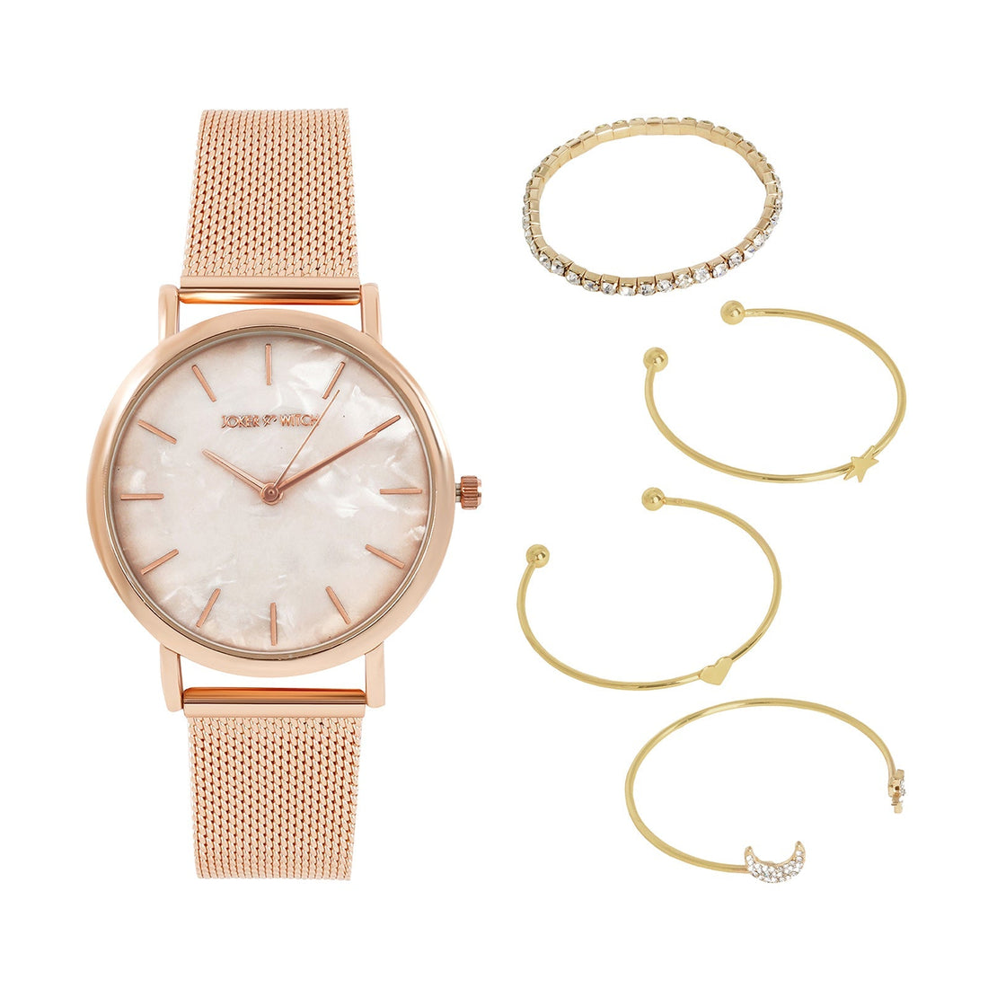 Pixie Rosegold Watch Bracelet Stack